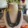 Raspberry Brown Dragon Scales Beaded Kumihimo Necklace  - 30"