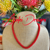 Red "Beads as Fiber" Necklace - 21.5"