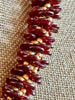 Pearlized Red with Galvanized Gold Orchid Lei Necklace - 22"