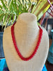 Transparent Red Rose Petal Orchid Lei Necklace -  26"
