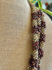 Brown Picasso Segmented Kumihimo with Red Dragon Scale Necklace Lei  - 30"