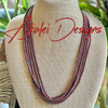 Red Picasso Hawaiian Forbidden Island Inspired Tiered Strands - 140"