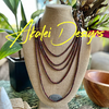 Red Picasso Hawaiian Forbidden Island Inspired Tiered Strands - 140"