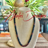Red Picasso with Matte Black Dragon Scales Necklace  - 32"