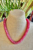 Red Blush and Pink Necklace Orchid Lei  - 22”