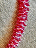 Red Blush and Pink Necklace Orchid Lei  - 22”