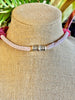 Red Blush and Pink Necklace Orchid Lei  - 22”