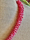 Red Blush and Pink Necklace Orchid Lei  - 22”