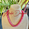 Red Blush and Pink Necklace Orchid Lei  - 22”