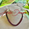 Hawaiian Lei Glass Bead Necklace - Red Picasso Lilikoi Matte Black 20”