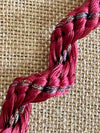 Silk Fiber with Metallic Kumihimo Fiber - Red & Red Metallic Fiber 23"