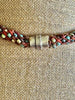 Picasso Multi-Colored "Oimatsu" Braided Necklace with Rust Toned Cords- 17"