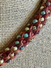 Picasso Multi-Colored "Oimatsu" Braided Necklace with Rust Toned Cords- 17"