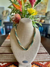 Spiral Segmented Sea Foam Green & Yellow Picasso Necklace Lei  - 26"