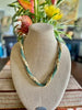 Spiral Segmented Sea Foam Green & Yellow Picasso Necklace Lei  - 26"