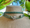 Sea Foam Green Picasso Hawaiian Forbidden Island Inspired Tiered Strands - 140"