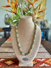 Sea Foam Green and Yellow Picasso Segmented Kumihimo Necklace Lei  - 31""
