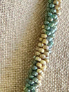 Yellow and Sea Form Green Picasso Hawaiian Inspired Necklace Lei - 27"