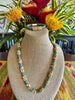 Sea Foam Green and Yellow Picasso Segmented Kumihimo Necklace Lei  - 31"