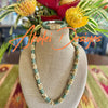Sea Foam Green and Yellow Picasso Segmented Kumihimo Necklace Lei  - 31"