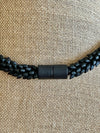 Transparent Red Picasso with Matte Black Dragon Scales "Kane" Necklace  - 33"