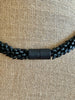 Transparent Red Picasso with Matte Black Dragon Scales "Kane" Necklace  - 33"
