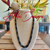 Transparent Red Picasso with Matte Black Dragon Scales "Kane" Necklace  - 33"