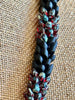Transparent Red Picasso with Matte Black Dragon Scales "Kane" Necklace  - 33"