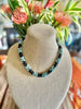 Matte Turquoise with Black New Mexican Pueblo Dragon Scale Necklace Lei  -21"