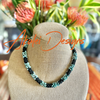 Matte Turquoise with Black New Mexican Pueblo Dragon Scale Necklace Lei  -21"
