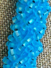 Aqua Sky Blue Edo Blended Necklace Lei - 24"