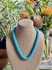 Hawaiian Beaded Necklace Lei Rope - Matte Sky Blue (26")