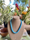 Hawaiian Beaded Necklace Lei Rope - Matte Sky Blue (26")