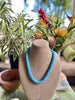 Hawaiian Beaded Necklace Lei Rope - Matte Sky Blue (26")