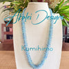 Blue Rainbow Orchid Lei - Long Rose Petal Orchid Lei Necklace - 28"