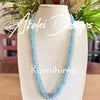Blue Rainbow Orchid Lei - Long Rose Petal Orchid Lei Necklace - 28"