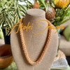 Hawaiian Beaded Necklace Oimatsu Lei - Sun Glow Orange  (29")