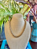 Cognac Brown with Tan Picasso Rose Petal Orchid Lei Necklace - 25"