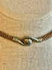 Cognac Brown with Tan Picasso Rose Petal Orchid Lei Necklace - 25"