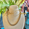 Cognac Brown with Tan Picasso Rose Petal Orchid Lei Necklace - 25"
