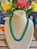 Teal "Beads as Fiber" Necklace - 26"