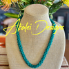 Teal "Beads as Fiber" Necklace - 26"