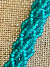 Teal "Beads as Fiber" Necklace - 26"