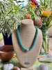 Beaded Oimatsu Necklace Rope™ with Lamp Work Focal Bead- Teal with Grey (27")