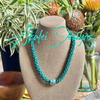 Beaded Oimatsu Necklace Rope™ with Lamp Work Focal Bead- Teal with Grey (27")