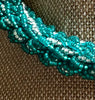 Beaded Oimatsu Necklace Rope™ with Lamp Work Focal Bead- Teal with Grey (27")