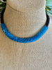 Two-Toned Teal with Black Lilikoi Lei Necklace - 17”