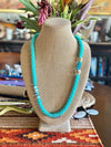 Nature's Beach Teal and White Necklace Lei - Extra Long 35"