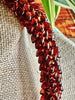 Glossy Dark Topaz Dragon Scales Necklace  - 26"
