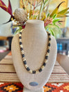 Yellow Picasso Dragon Scales w/ Transparent Topaz Beads Necklace  -31"